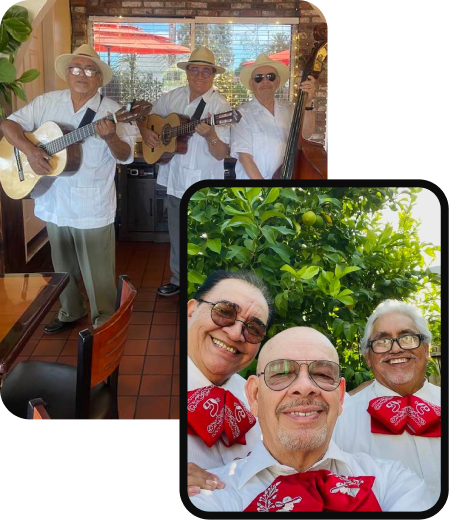Los Zafiros Trio en collage de fotografias